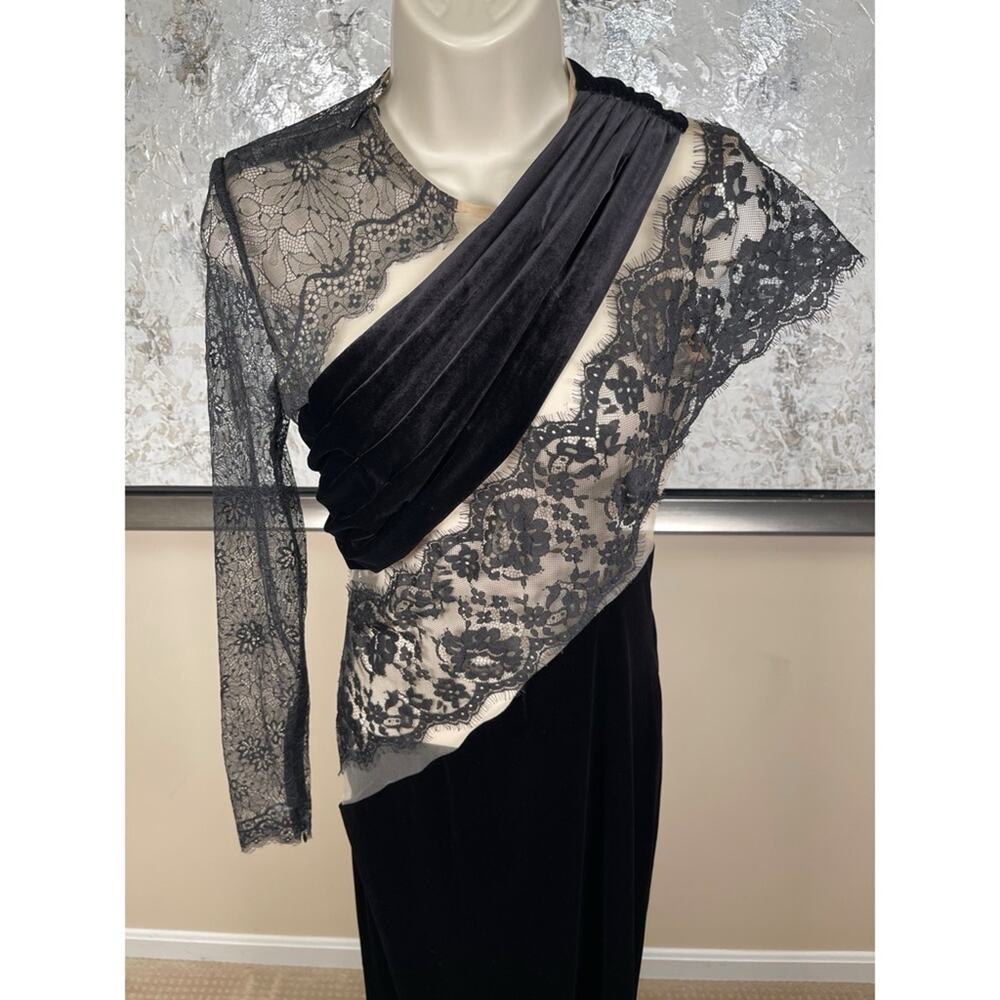 BRONX AND BANCO Cobra One Shoulder Long Sleeve Lace Asymmetric Maxi Gown Sz S - Picture 4 of 10